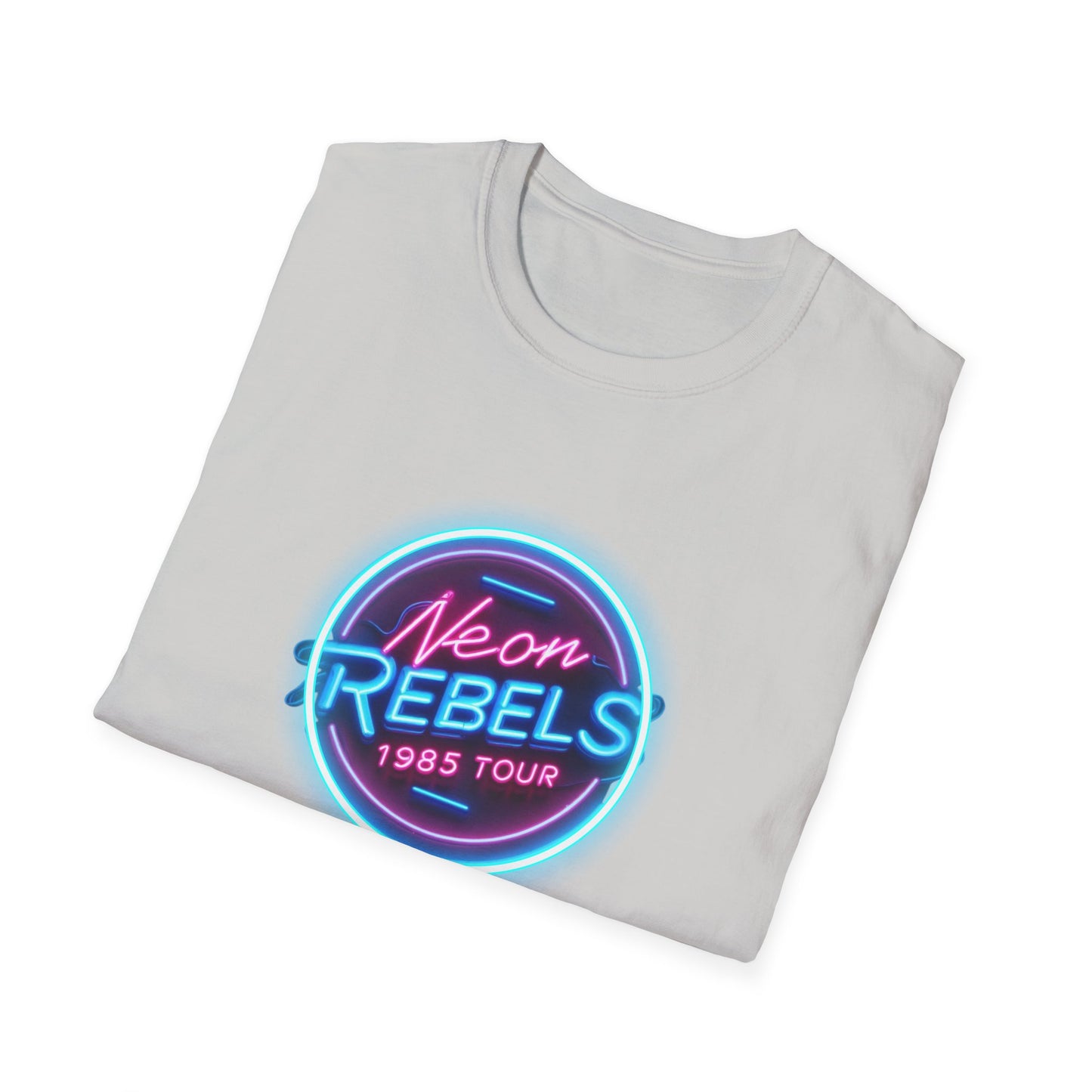 Neon Rebels 1985 Tour Unisex Softstyle T-Shirt - Retro Graphic Tee for Music Lovers