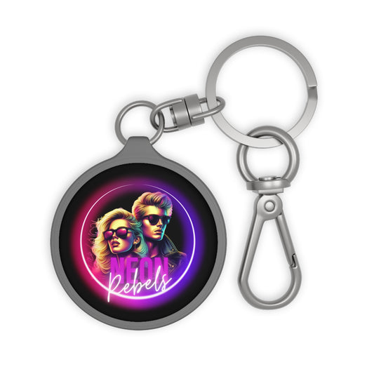 Retro Neon Rebels Keyring Tag - Stylish Accessory for Music Lovers