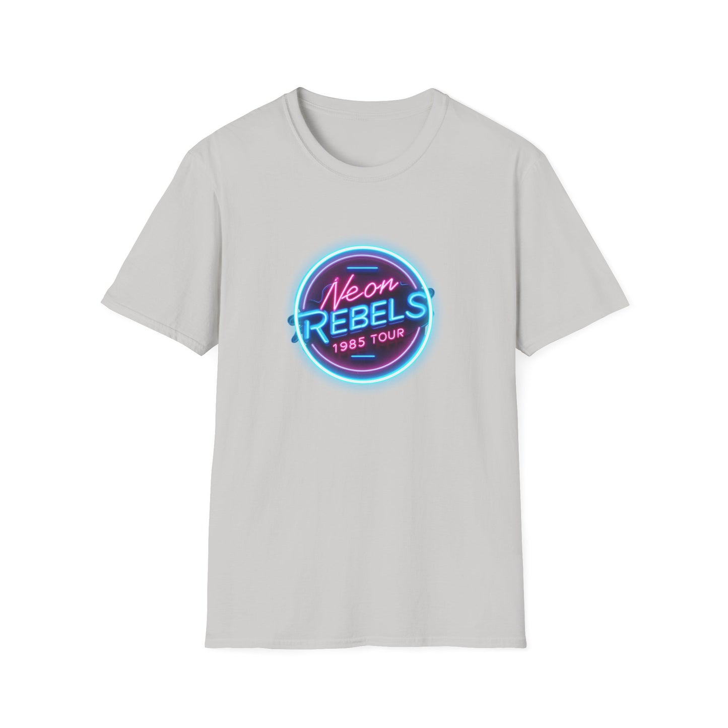 Neon Rebels 1985 Tour Unisex Softstyle T-Shirt - Retro Graphic Tee for Music Lovers